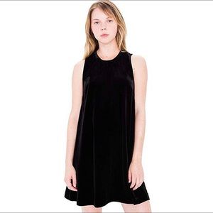 American Apparel sleeveless velvet shift dress